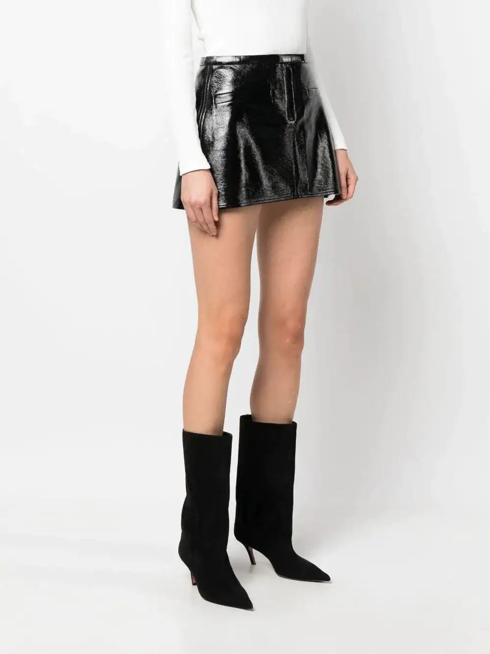 Jupe top vinyl noir