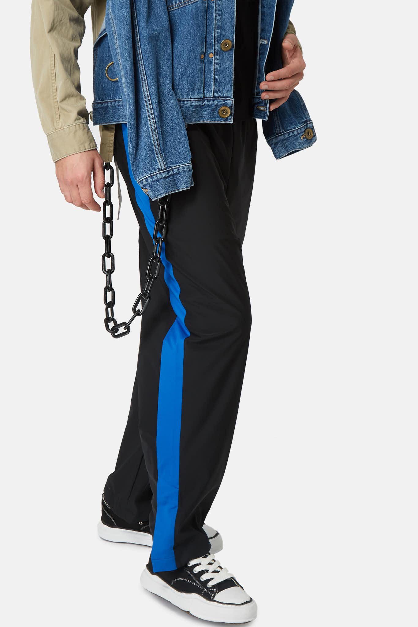 off white belt on person