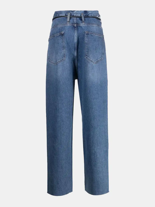 Litkovskaya Blue high-waisted straight jeans with low crotch