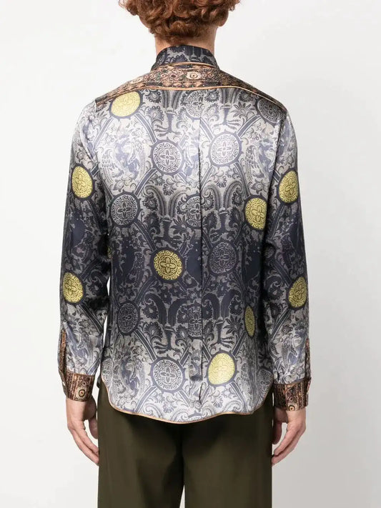 Pierre Louis Mascia Graphic-print silk shirt