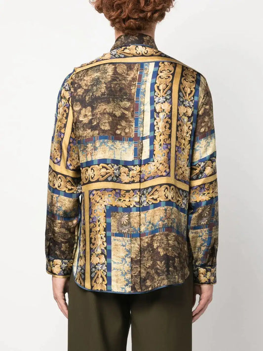 Pierre Louis Mascia Graphic-print silk shirt