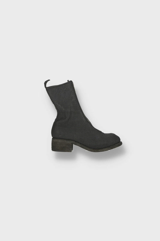 Black braided leather boots guidi
