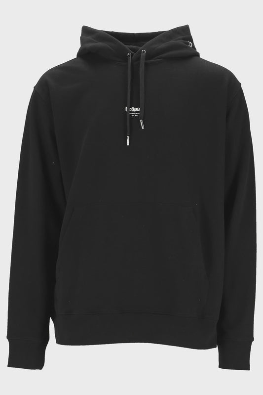Alexander McQueen Hoodie in black cotton with embroidered logo