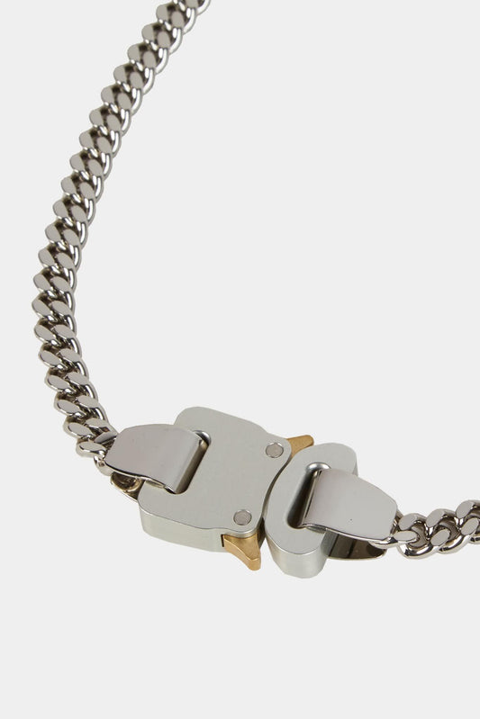 ID Buckle silver chain necklace