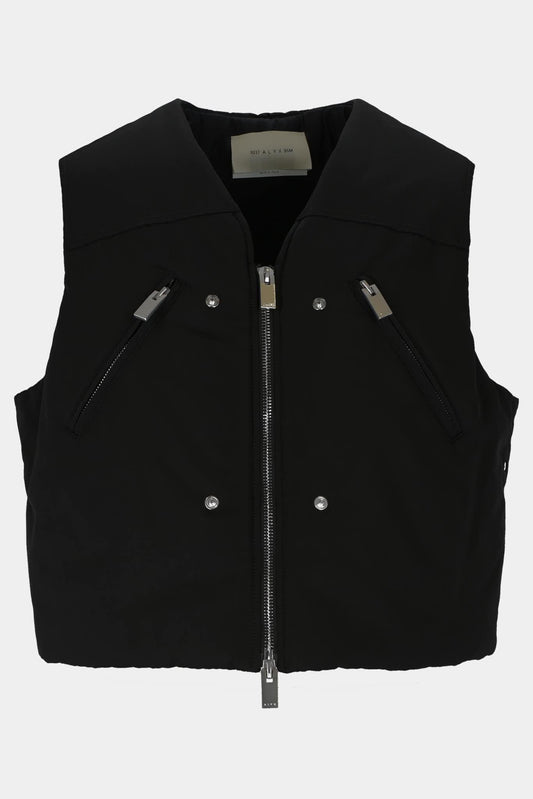 Black vest with zip detail