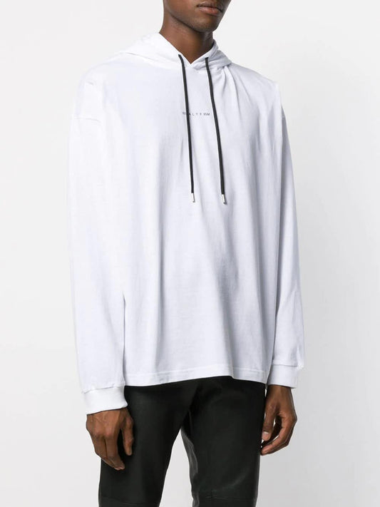 1017 ALYX 9SM Hoodie blanc à logo imprimé - LECLAIREUR