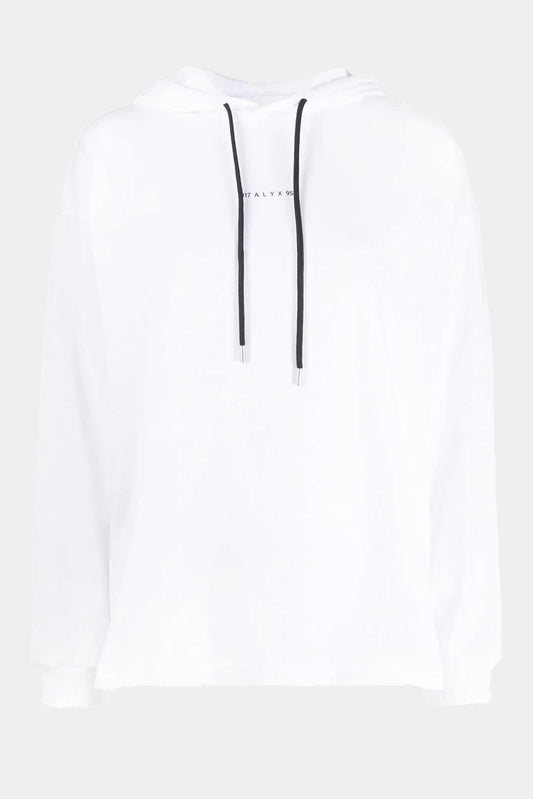 1017 ALYX 9SM White cotton hoodie with logo print