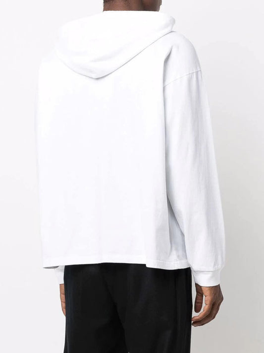 1017 ALYX 9SM Hoodie en coton blanc recyclé à logo - LECLAIREUR
