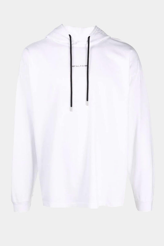 White recycled cotton hoodie