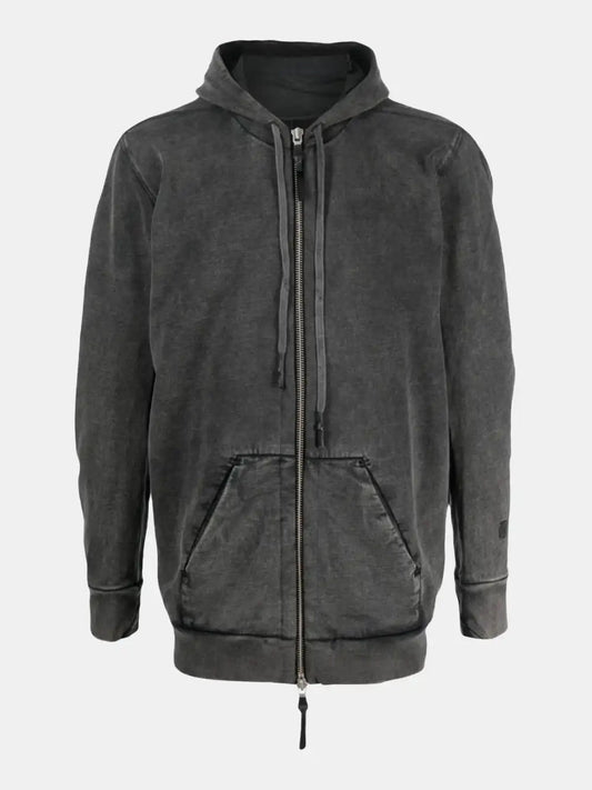 11 by Boris Bidjan Saberi Grey cotton hoodie with washed effect