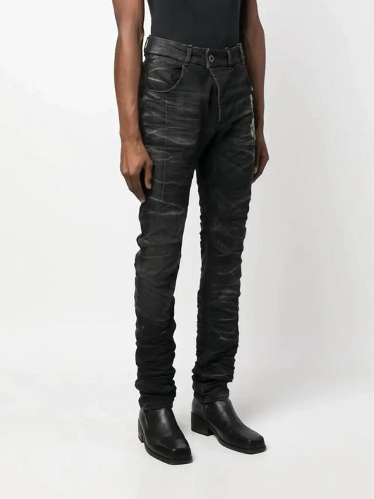 11 by Boris Bidjan Saberi Black washed effect slim jeans
