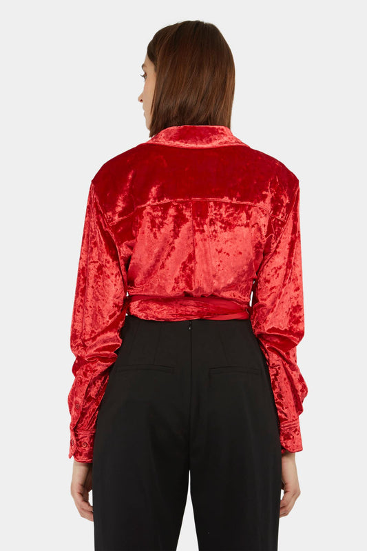 LECLAIREUR - Y/Project Body chemise en velours rouge