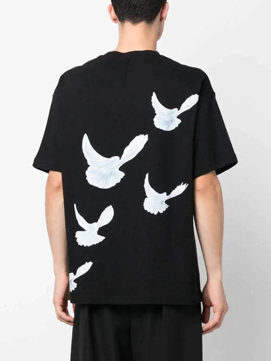 3.PARADIS T-shirt en coton noir à imprimé - LECLAIREUR