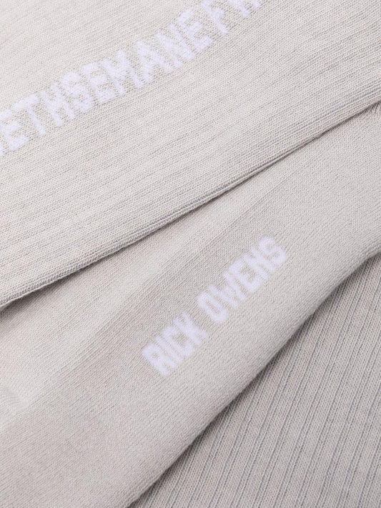 LECLAIREUR - Rick Owens Chausettes en coton gris à logo