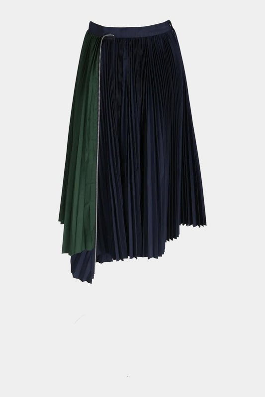 LECLAIREUR - Sacai Jupe Zippée En Popeline De Coton Bicolore