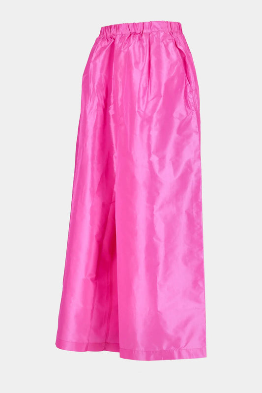 Sofie d'Hoore Pink silk "PURL" wide-leg pants
