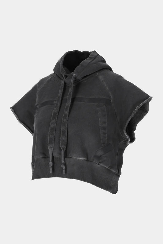 69 by Isaac Sellam "MICROHOOD" hoodie in black organic cotton