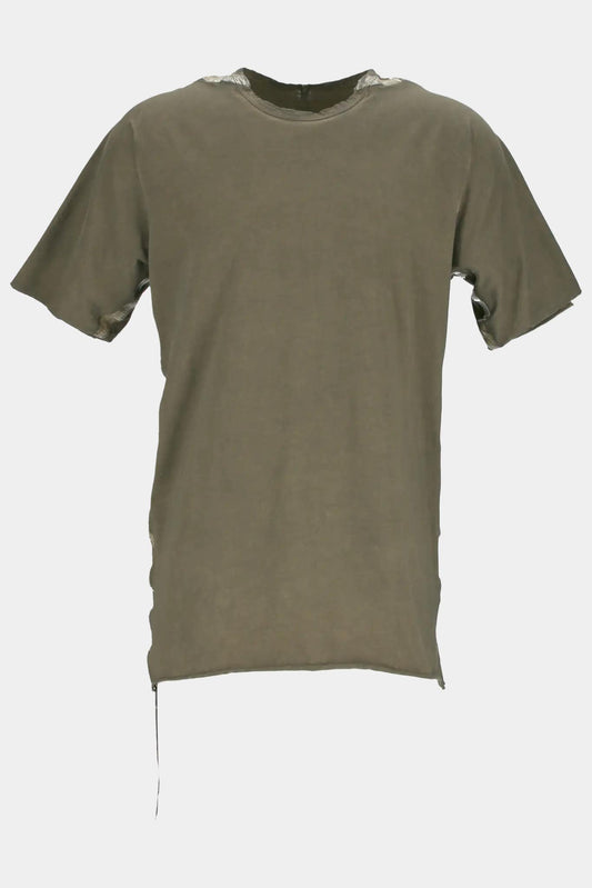 69 by Isaac Sellam "Basic T Band" T-shirt in green organic cotton