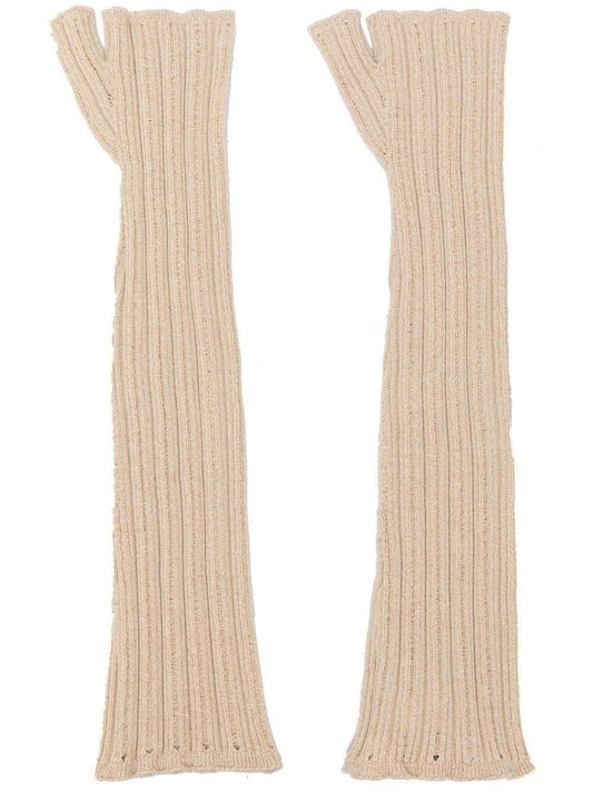 Agnona Cashmere gloves beige