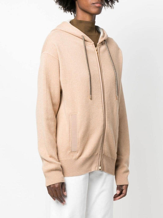 Agnona Cashmere and brown cotton hoodie