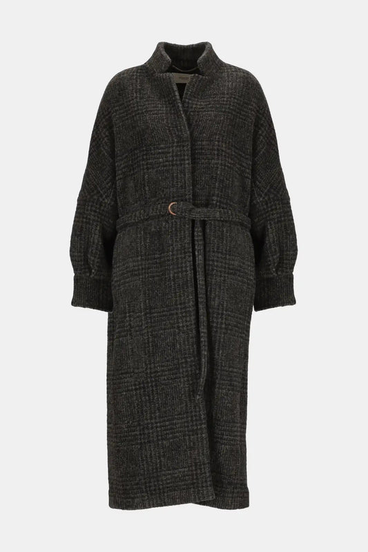 Agnona Wool coat with check design
