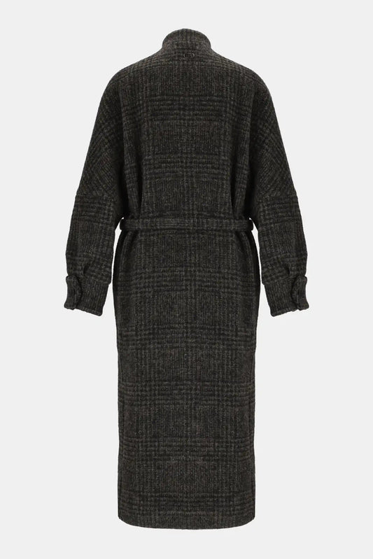 Agnona Wool coat with check design