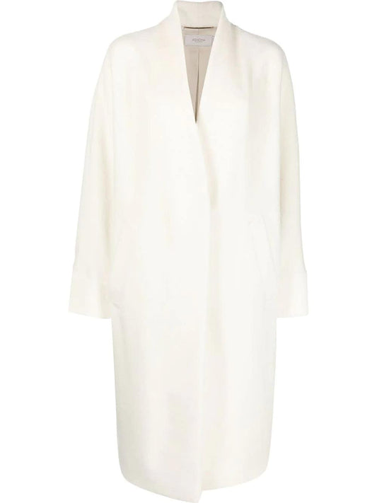Agnona Long coat in light beige wool