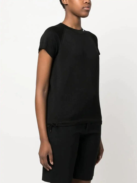 Agnona black cotton t-shirt with printed logo