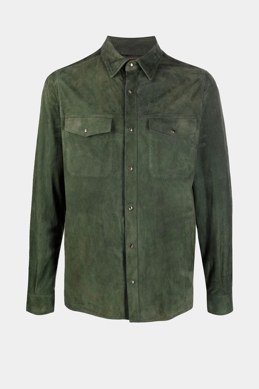 Green lambskin shirt
