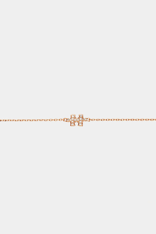 AKILLIS "Solo Mini Puzzle" pink gold and white diamond chain bracelet
