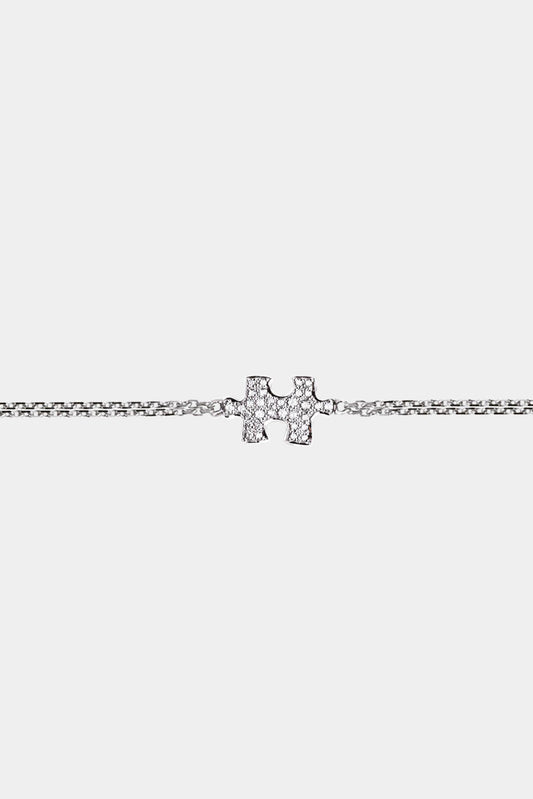 AKILLIS "Solo Puzzle" white gold and white diamonds chain bracelet