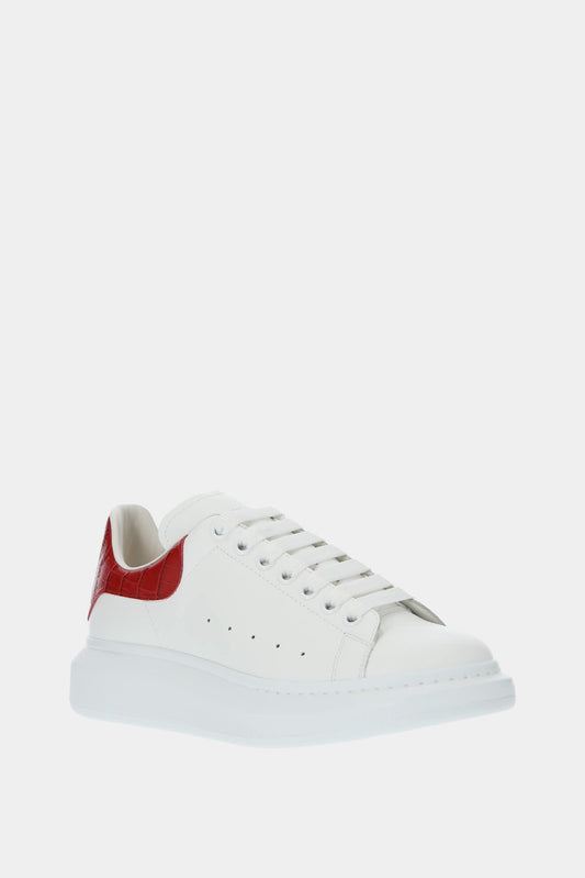 White and red "Oversized" low top sneakers