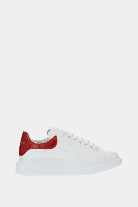 White and red "Oversized" low top sneakers