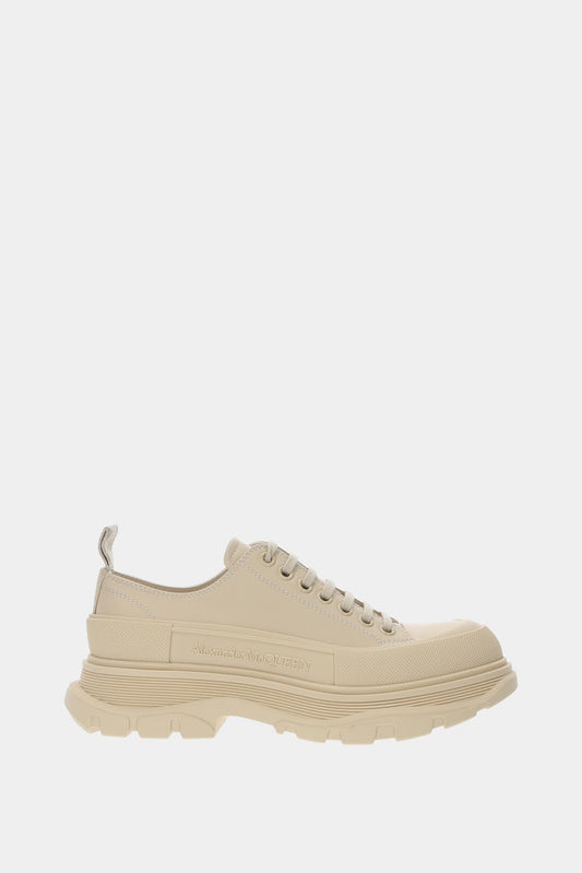 Alexander McQueen "Tread Slick" beige leather low top sneakers