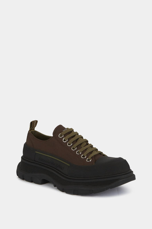 Alexander McQueen Baskets basses "Tread Slick" en toile kaki - LECLAIREUR