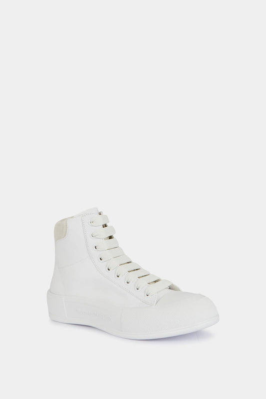 Alexander McQueen High "Deck" sneakers in white canvas
