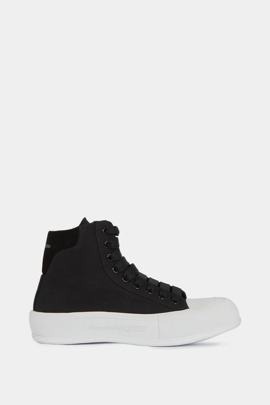 Alexander McQueen High "Deck" sneakers in black canvas