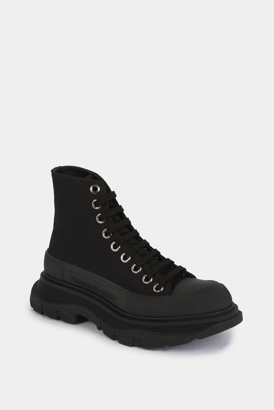 Alexander McQueen High "Tread Slick" sneakers in black canvas