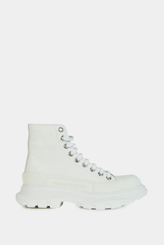 Alexander McQueen White Canvas "Tread Slick" high top sneakers