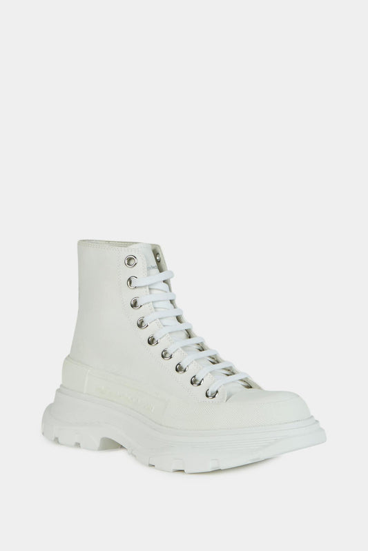 Alexander McQueen White Canvas "Tread Slick" high top sneakers