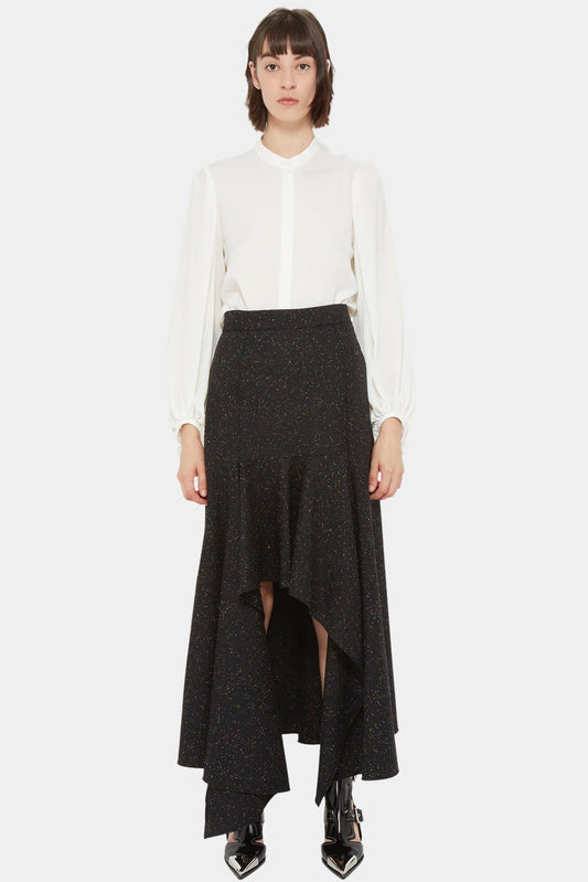 Alexander McQueen Black Asymmetric Ruffle Skirt