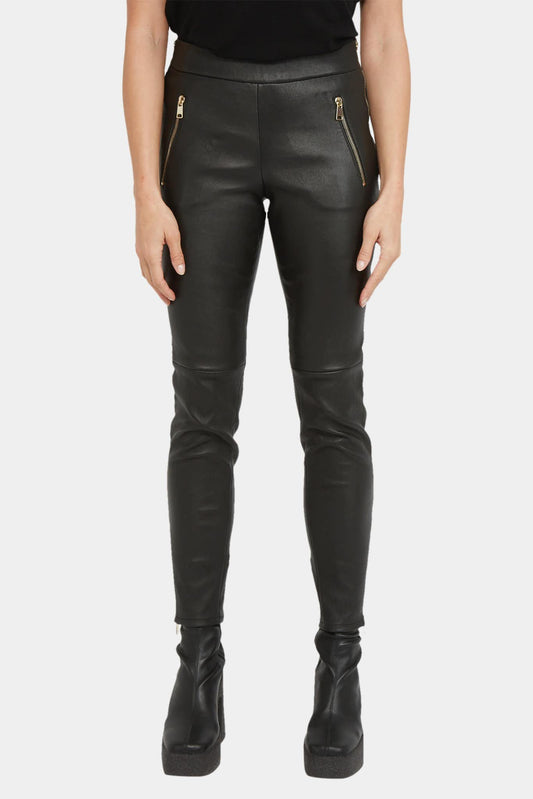 Alexander McQueen Slim Pants in Black Lamb Leather