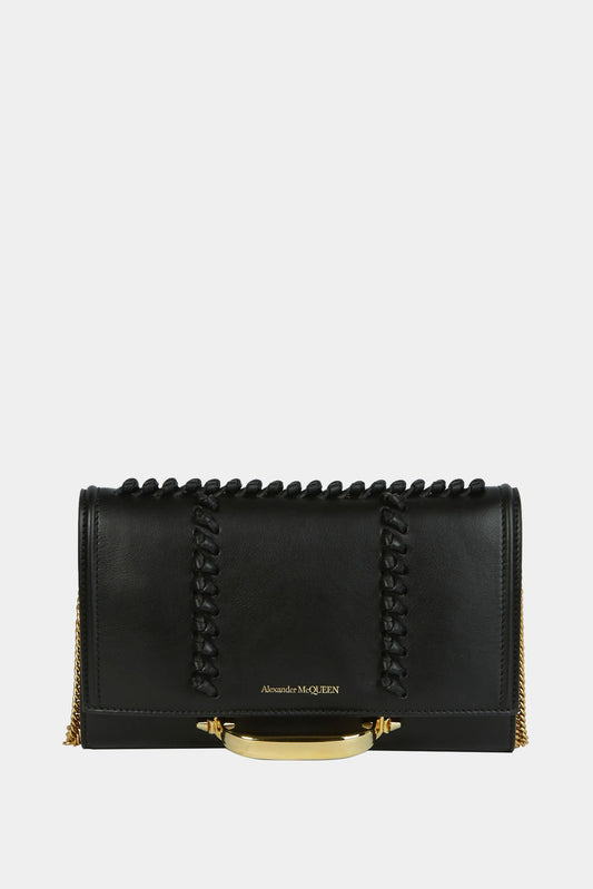 Alexander McQueen Black Veal Leather Bag "The Story"