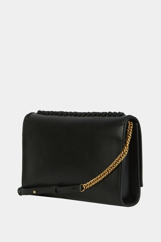 Alexander McQueen Black Veal Leather Bag "The Story"