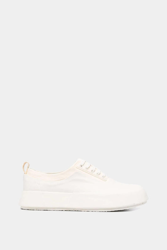 Off-white leather and rubber low-top sneakers