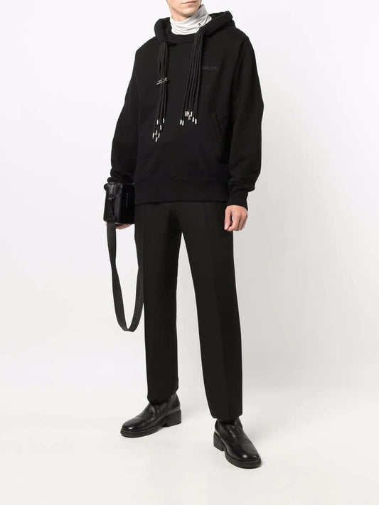 Black cotton multicord hoodie