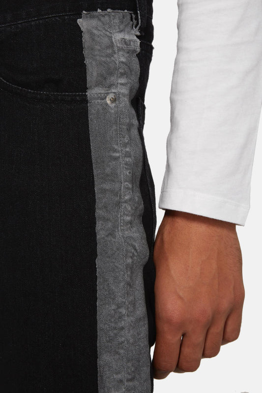 AMBUSH® Jean en coton noir à bords contrastants - LECLAIREUR