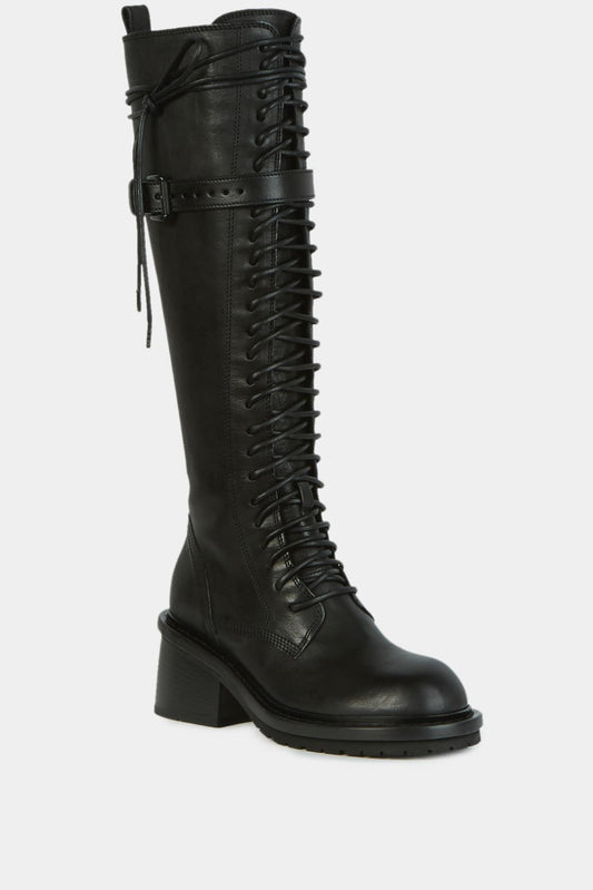 Ann Demeulemeester Lace Lace Boots Black Leather