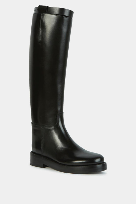 Ann Demeulemeester Riding Boots In Black Leather