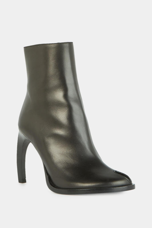 Ann Demeulemeester Black Leather Heeled Ankle Boots